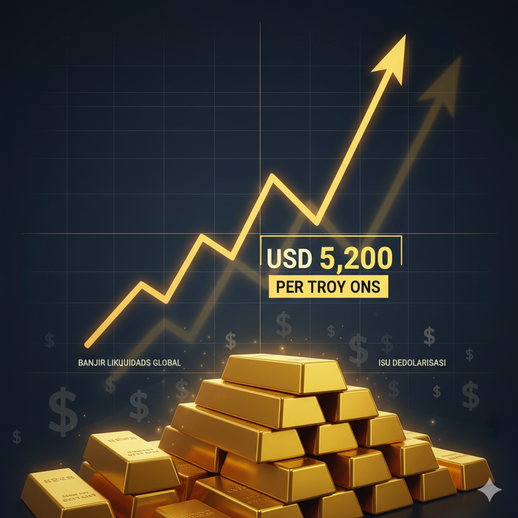 Harga Emas Hari Ini Melonjak Tajam Akibat Inflasi Global